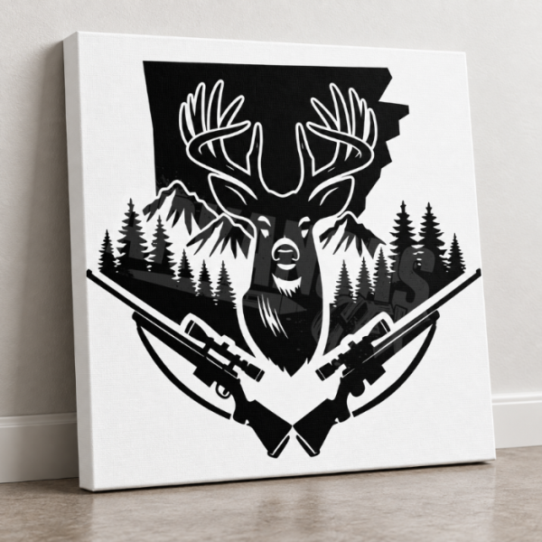 Arkansas Buck Rifles Hunting Deer Design